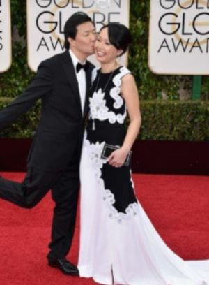D.K. Jeong son Ken Jeong with his wife at Event.